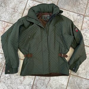 Obermeyer Forest Green Quilted Puffer Jacket Winter Coat Adjustable Waist